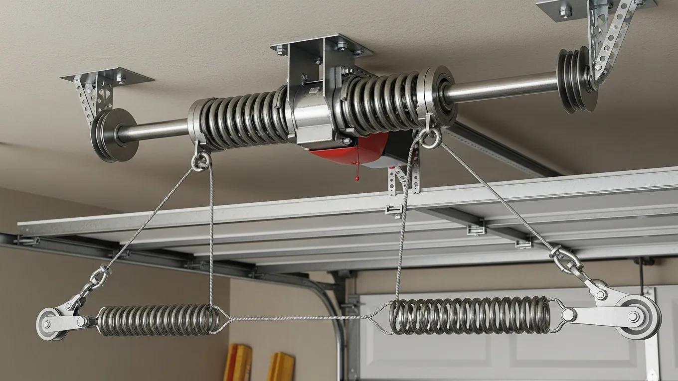 Illustration of garage door springs highlighting types and importance in door operation