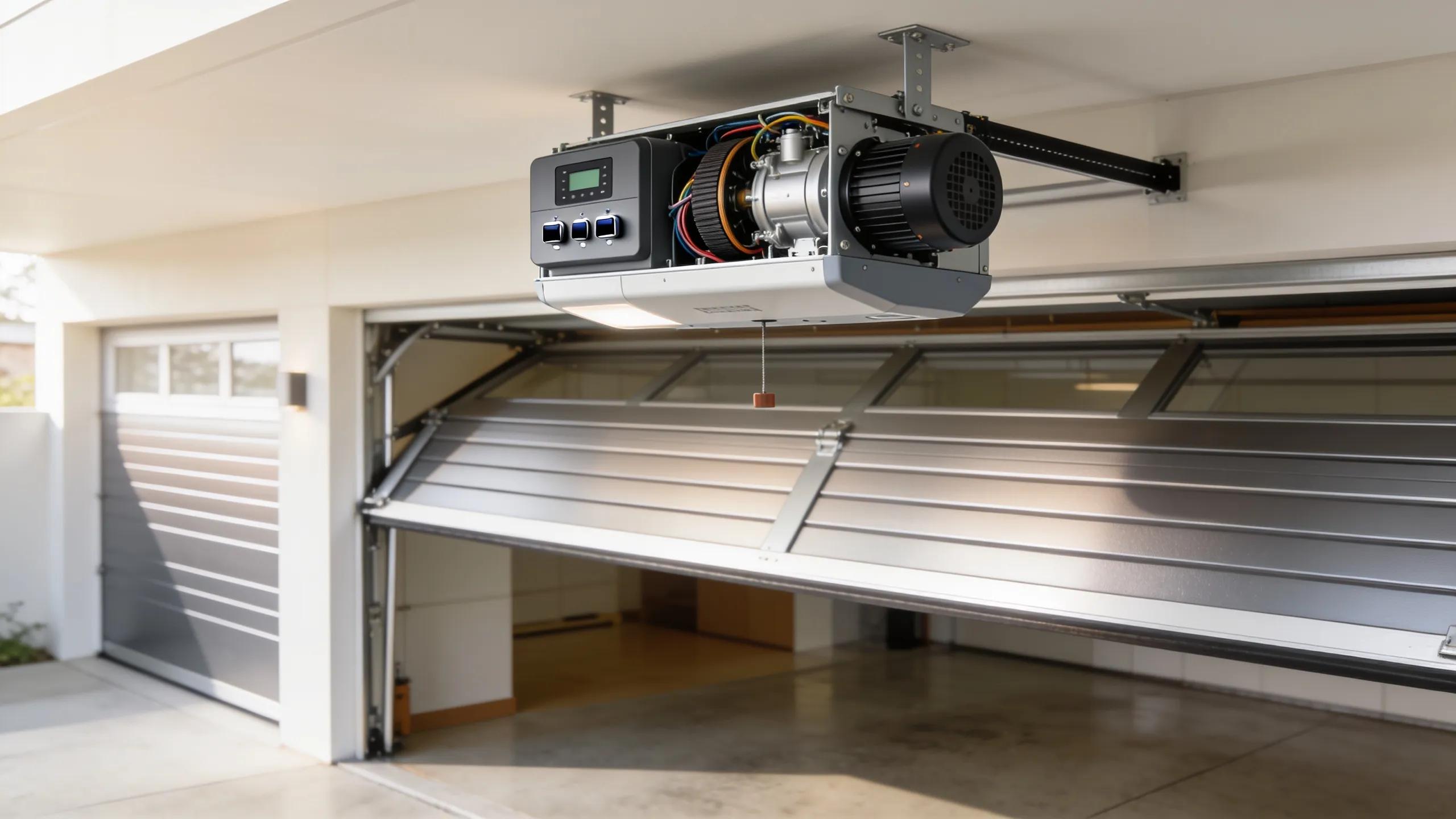 Modern garage with a stylish door opener showcasing home maintenance