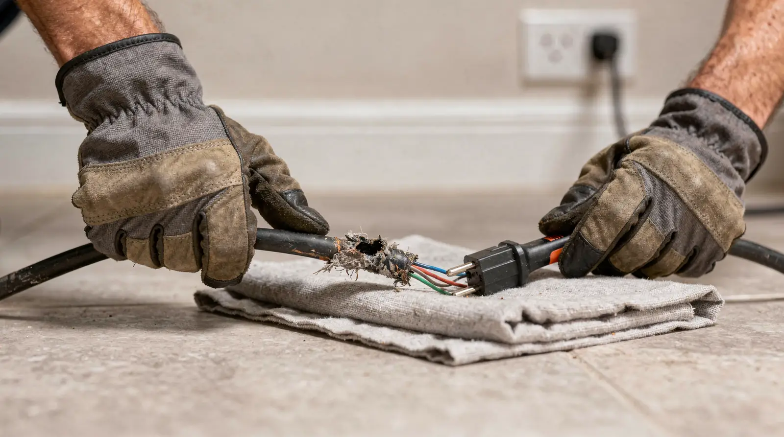 Garage doors can weigh 100 to 400 pounds, so a spring-loaded cable system carries serious