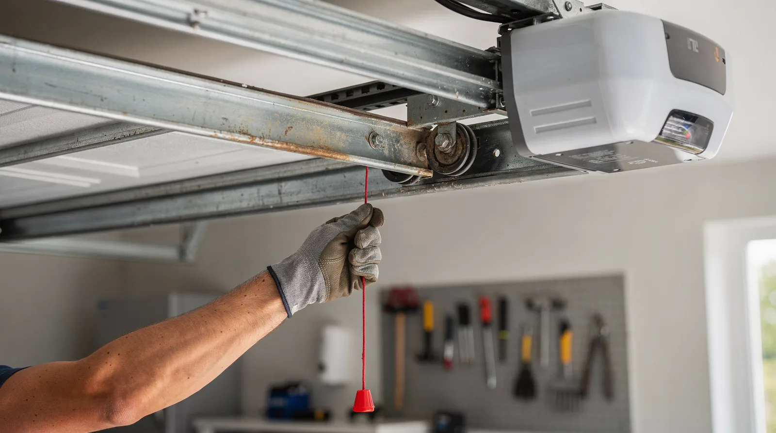Several distinct components on a Merced garage door can be responsible for noise and sluggish