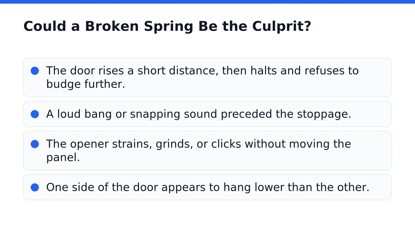 Could a Broken Spring Be the Culprit